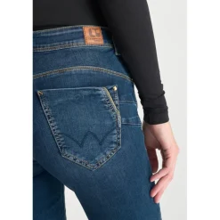 Jeans push-up slim taille haute PULP, longueur 34 bleu Noémie en coton Yara
