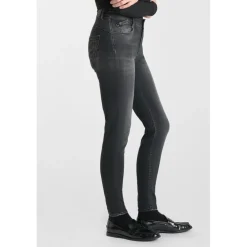 Jeans push-up slim taille haute PULP, 7/8ème noir Vale