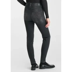 Jeans push-up slim taille haute PULP, 7/8ème noir Vale