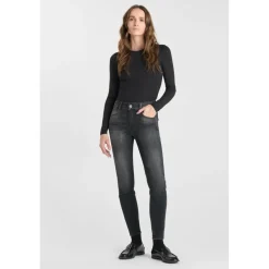 Jeans push-up slim taille haute PULP, 7/8ème noir Vale