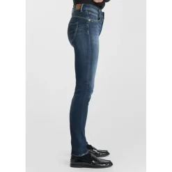 Jeans push-up slim taille haute PULP, longueur 34 bleu en coton Sam