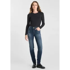 Jeans push-up slim taille haute PULP, longueur 34 bleu en coton Sam