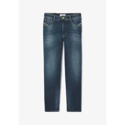 Jeans push-up slim taille haute PULP, longueur 34 bleu en coton Sam