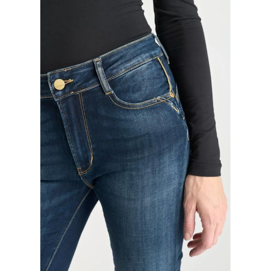 Jeans push-up slim taille haute PULP, 7/8ème bleu Gail