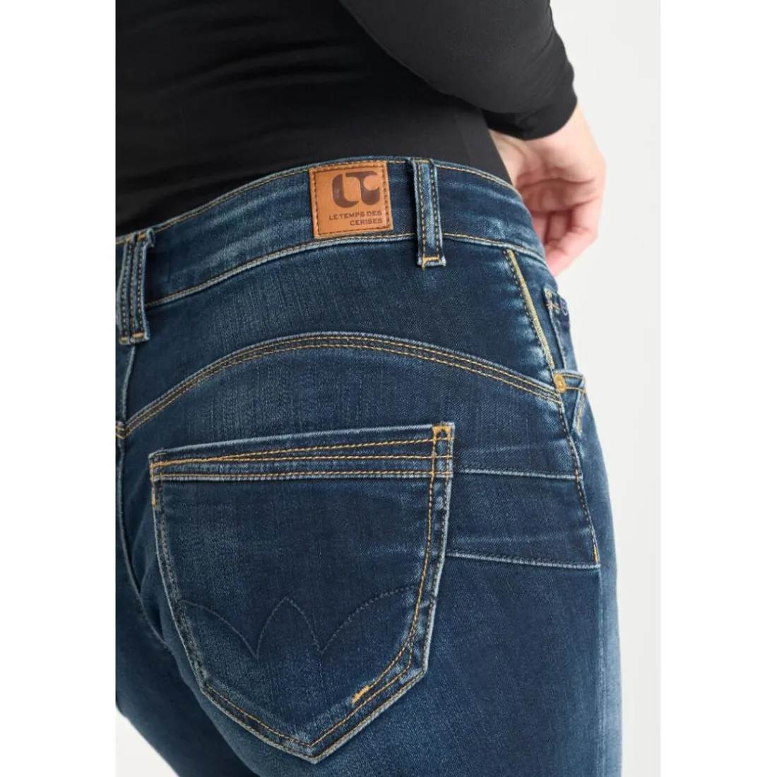 Jeans push-up slim taille haute PULP, 7/8ème bleu Gail