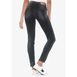 Jeans push-up slim taille haute PULP, 7/8ème noir en coton Zoe