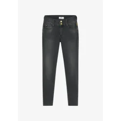 Jeans push-up slim ULTRA PULP, 7/8ème noir Ruby en coton