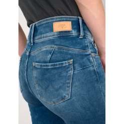 Jeans push-up slim ULTRA PULP, 7/8ème bleu Molly en coton