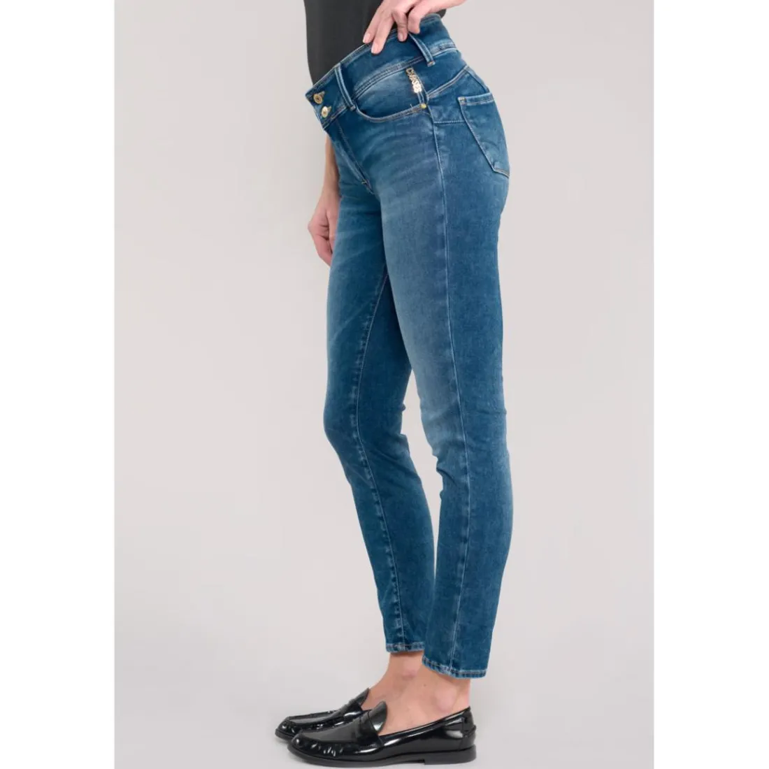 Jeans push-up slim ULTRA PULP, 7/8ème bleu Molly en coton