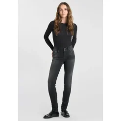 Jeans push-up slim ULTRA PULP, longueur 34 noir Lily en coton