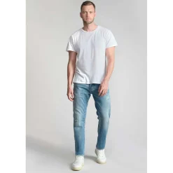 Jeans regular Camby, droit 700/17, longueur 34 bleu en coton