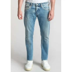 Jeans regular Camby, droit 700/17, longueur 34 bleu en coton