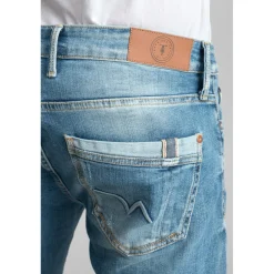 Jeans regular Camby, droit 700/17, longueur 34 bleu en coton