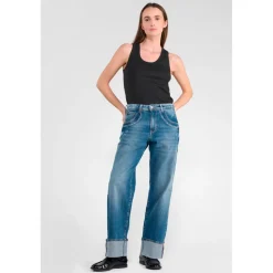 Jeans regular, droit 400/28, longueur 34 bleu Ines en coton