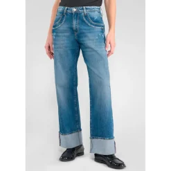 Jeans regular, droit 400/28, longueur 34 bleu Ines en coton