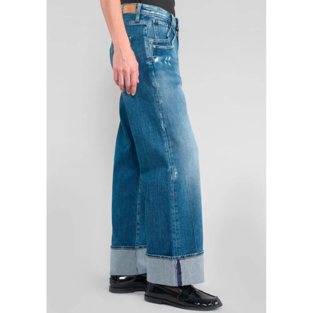 Jeans regular, droit 400/28, longueur 34 bleu Ines en coton