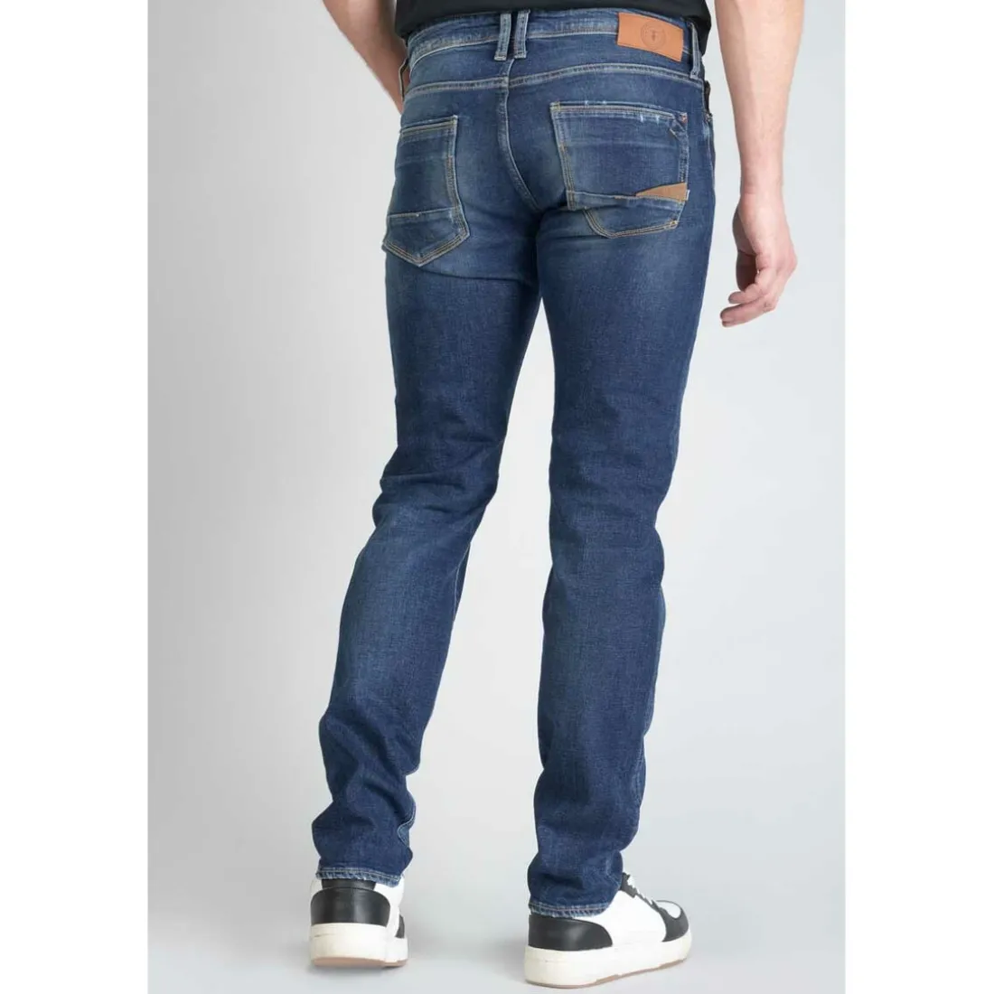 Jeans regular, droit 700/17, longueur 34 bleu en coton