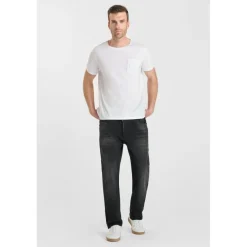 Jeans regular, droit 800/60 loose , longueur 34 noir en coton Miles