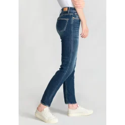 Jeans regular, droit 400/17, 7/8ème bleu en coton