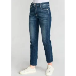 Jeans regular, droit 400/17, 7/8ème bleu en coton