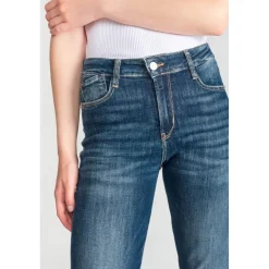 Jeans regular, droit 400/17, 7/8ème bleu en coton