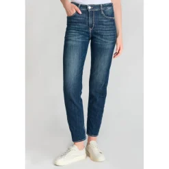Jeans regular, droit 400/17, 7/8ème bleu en coton