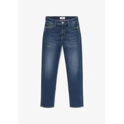 Jeans regular, droit 400/17, 7/8ème bleu en coton