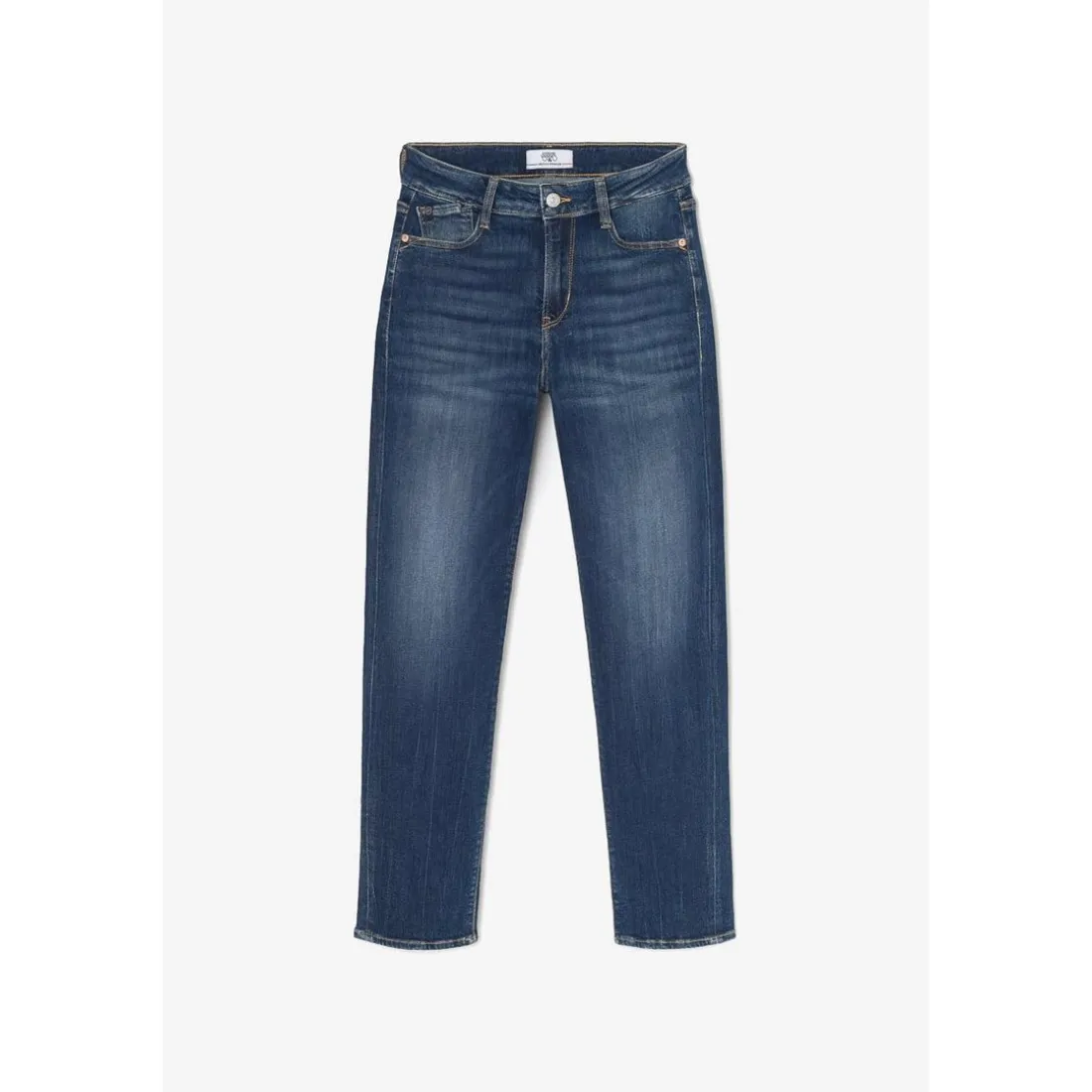 Jeans regular, droit 400/17, 7/8ème bleu en coton