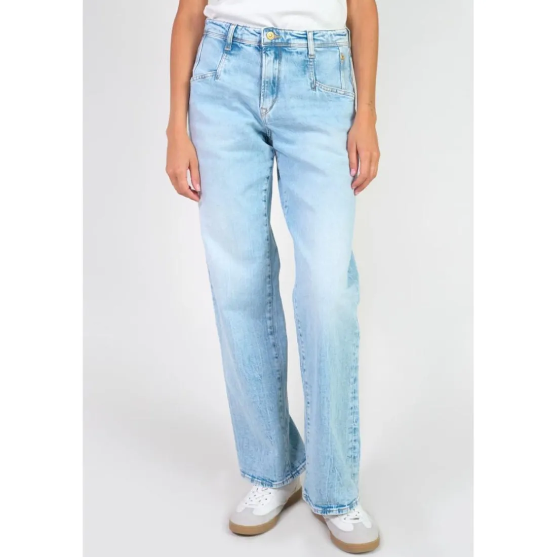 Jeans regular, droit 400/28 regular loose taille haute, longueur 34 bleu Fawn