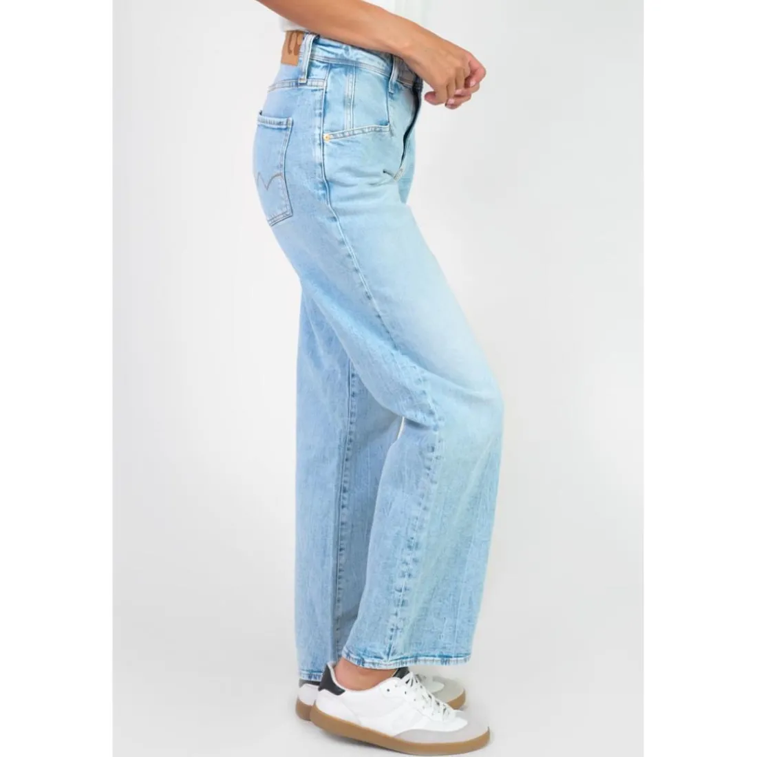 Jeans regular, droit 400/28 regular loose taille haute, longueur 34 bleu Fawn