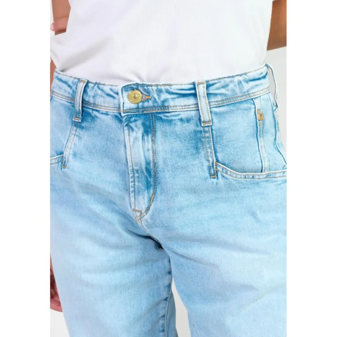 Jeans regular, droit 400/28 regular loose taille haute, longueur 34 bleu Fawn