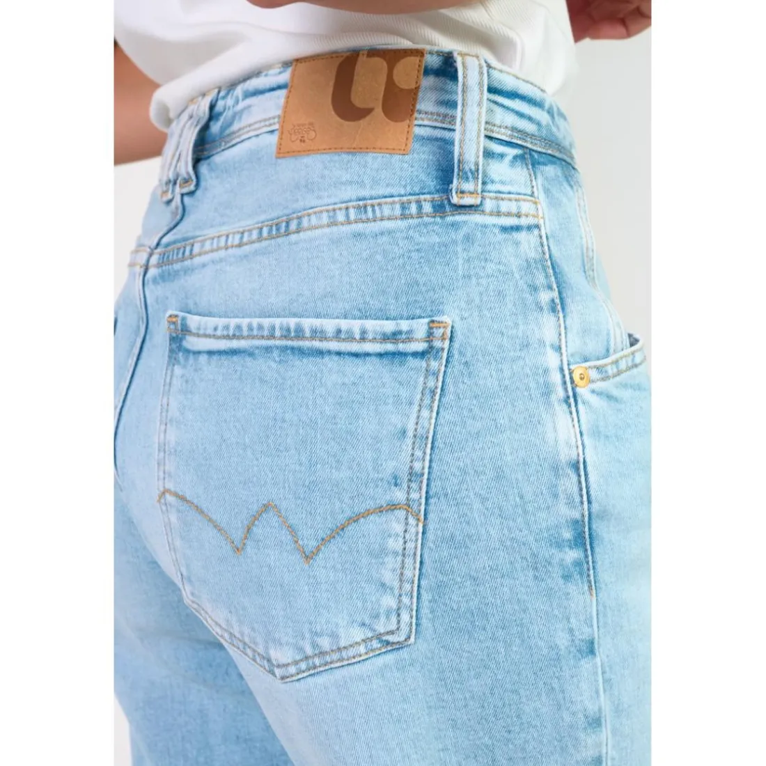 Jeans regular, droit 400/28 regular loose taille haute, longueur 34 bleu Fawn