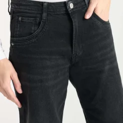 Jeans regular, droit 400/28 wide leg taille haute, longueur 34 noir Nora