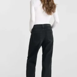 Jeans regular, droit 400/28 wide leg taille haute, longueur 34 noir Nora