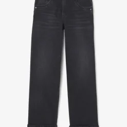 Jeans regular, droit 400/28 wide leg taille haute, longueur 34 noir Nora