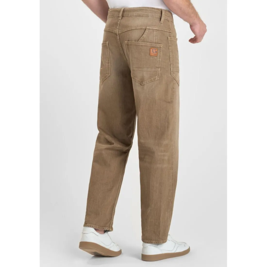 Jeans regular, droit HOBO, longueur 34 beige en coton Ari