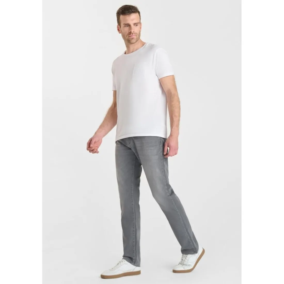 Jeans regular, droit jogg 800/12 regular , longueur 34 gris en coton Matt
