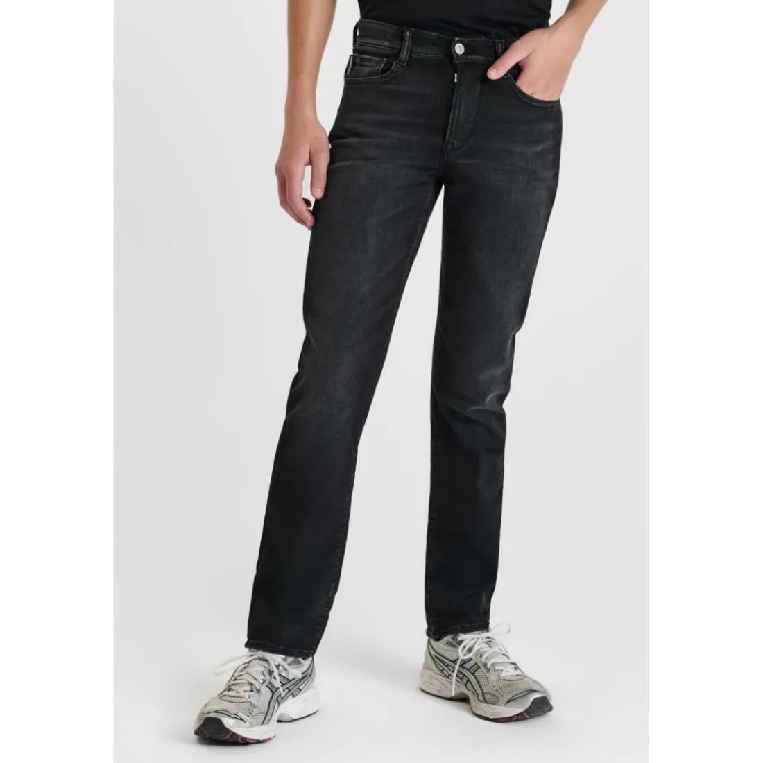 Jeans regular droit, longueur 34 noir Mattia en coton Tom