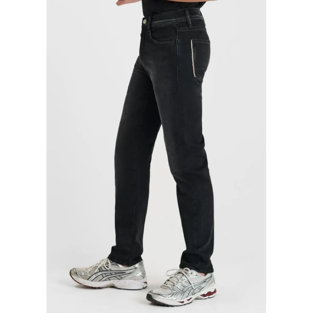Jeans regular droit, longueur 34 noir Mattia en coton Tom