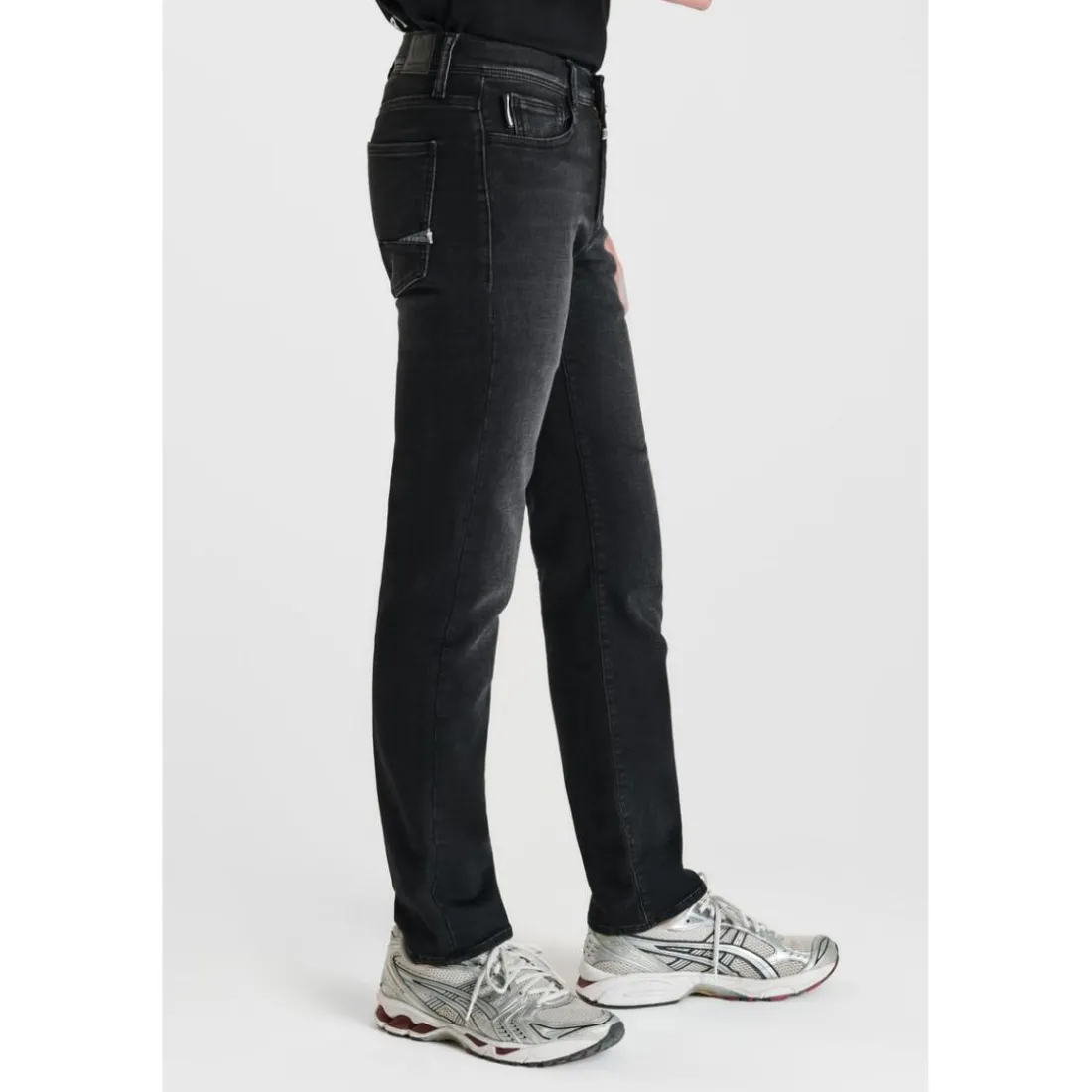 Jeans regular droit, longueur 34 noir Mattia en coton Tom