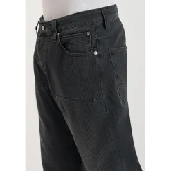 Jeans regular, droit loose, longueur 34 noir en coton Glen