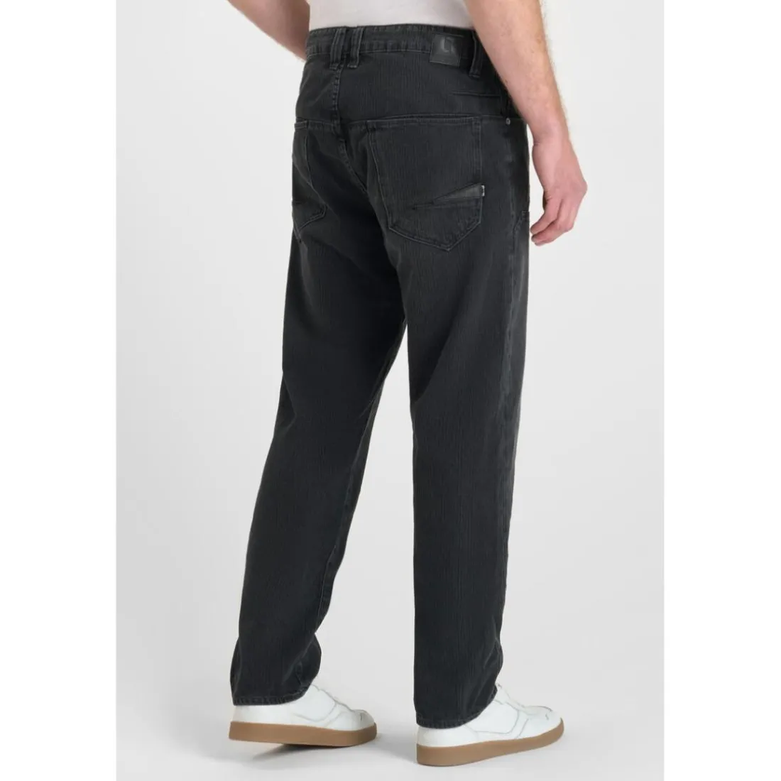 Jeans regular, droit loose, longueur 34 noir en coton Glen
