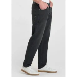 Jeans regular, droit loose, longueur 34 noir en coton Glen