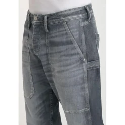 Jeans regular, droit loose, longueur 34 bleu en coton Aron