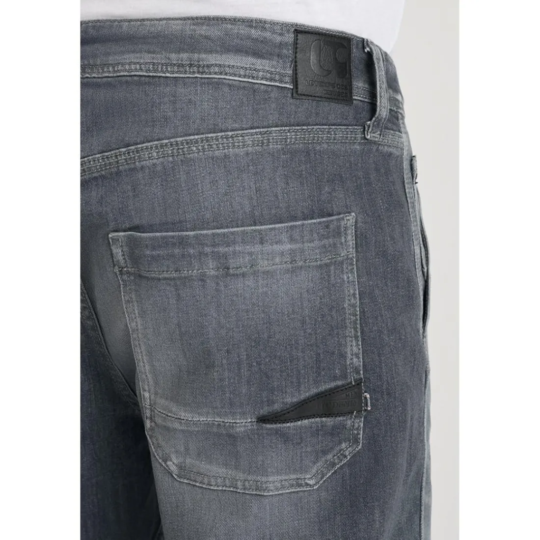 Jeans regular, droit loose, longueur 34 bleu en coton Aron