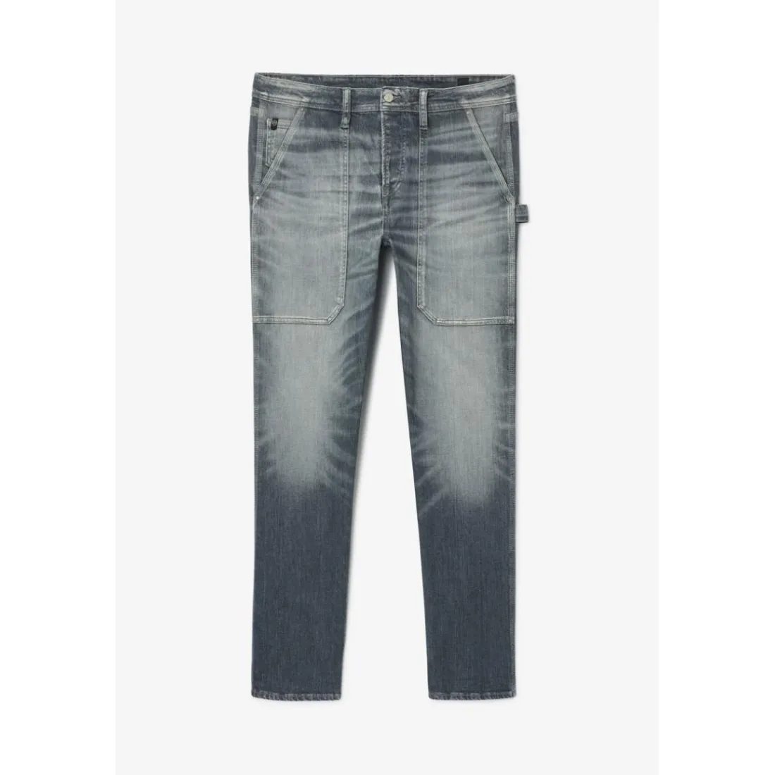 Jeans regular, droit loose, longueur 34 bleu en coton Aron