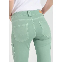 Jeans regular, droit PRECIEUX, 7/8ème vert en coton