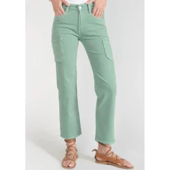 Jeans regular, droit PRECIEUX, 7/8ème vert en coton