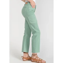 Jeans regular, droit PRECIEUX, 7/8ème vert en coton