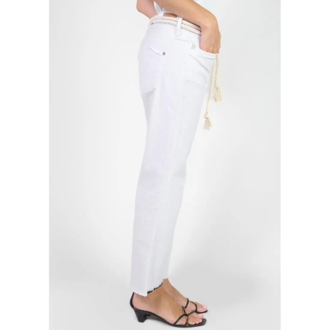 Jeans regular, droit PRISKA, 7/8ème blanc Esme